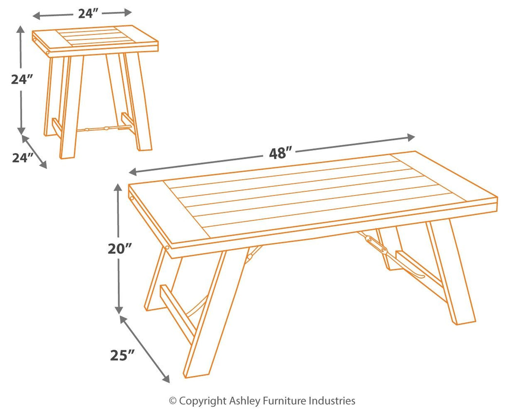 Noorbrook - Occasional Table Set (Set of 3) - Black / Pewter, alternate view 2 with engineered wood