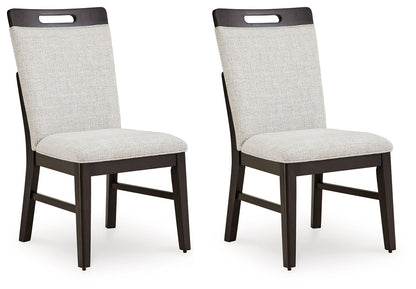 Neymorton - 7 Pc. - Rectangular Extension Table, 6 Side Chairs - Dark Grayish Brown, alternate view 4 with wood construction