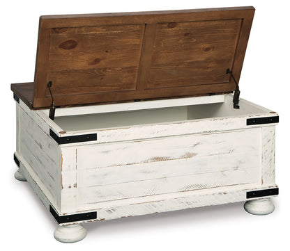 Wystfield - Cocktail Table with Storage - White / Brown, alternate view 4 with engineered wood