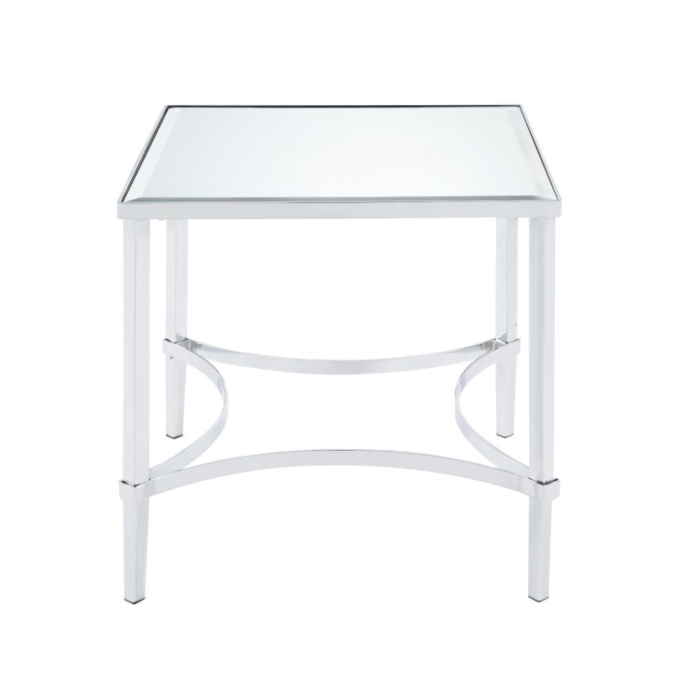 Petunia - End Table - Mirrored & Chrome, alternate view 2 with metal