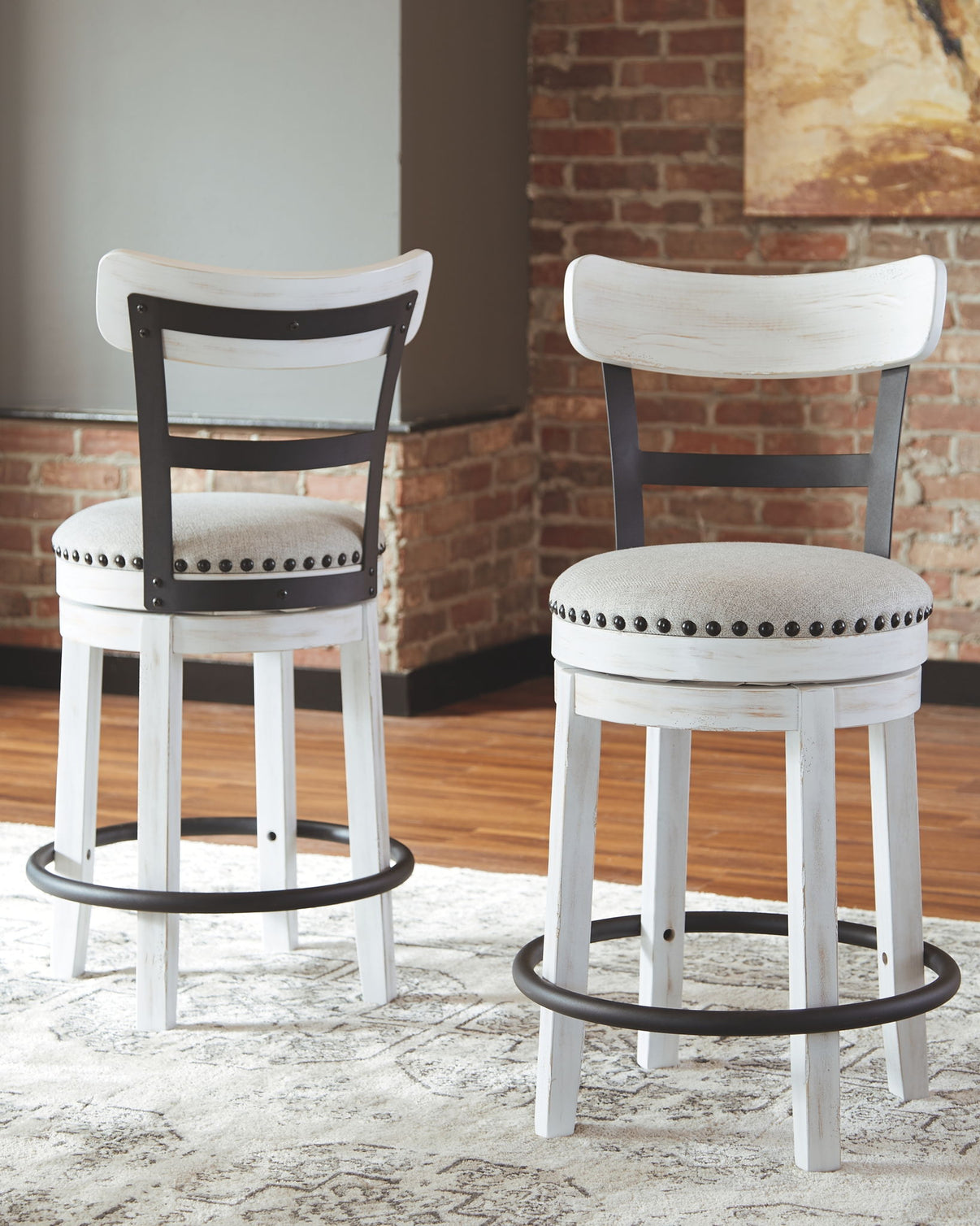 Valebeck - Counter Height Table Set, alternate view 10 with faux leather