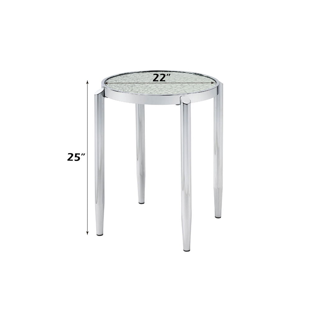 Abbe - End Table - Glass & Chrome, alternate view 2