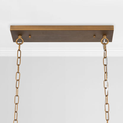 Tressia - Glass Round Chandelier - Brass