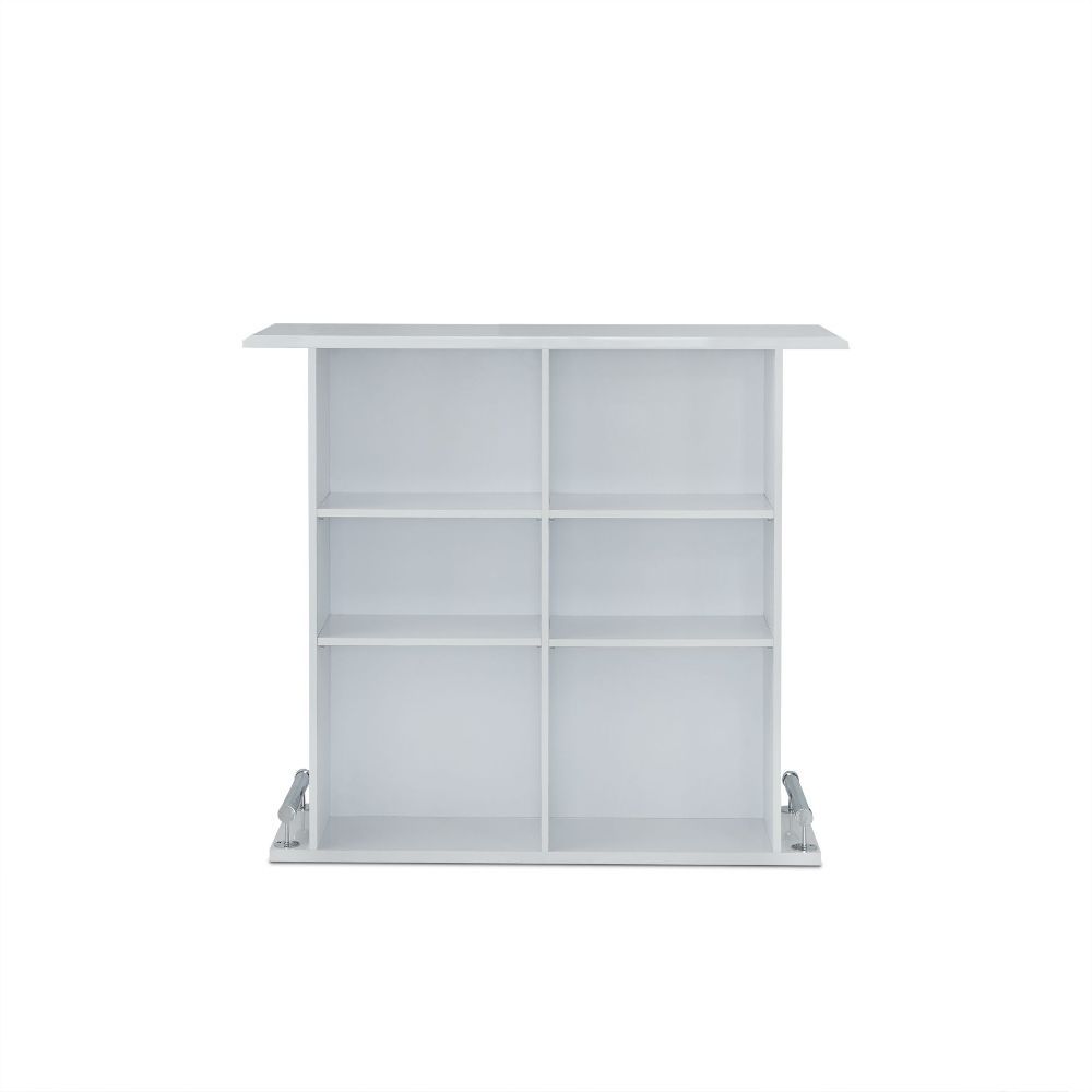 Kite - Bar Table - White High Gloss, alternate view 2 with wood construction