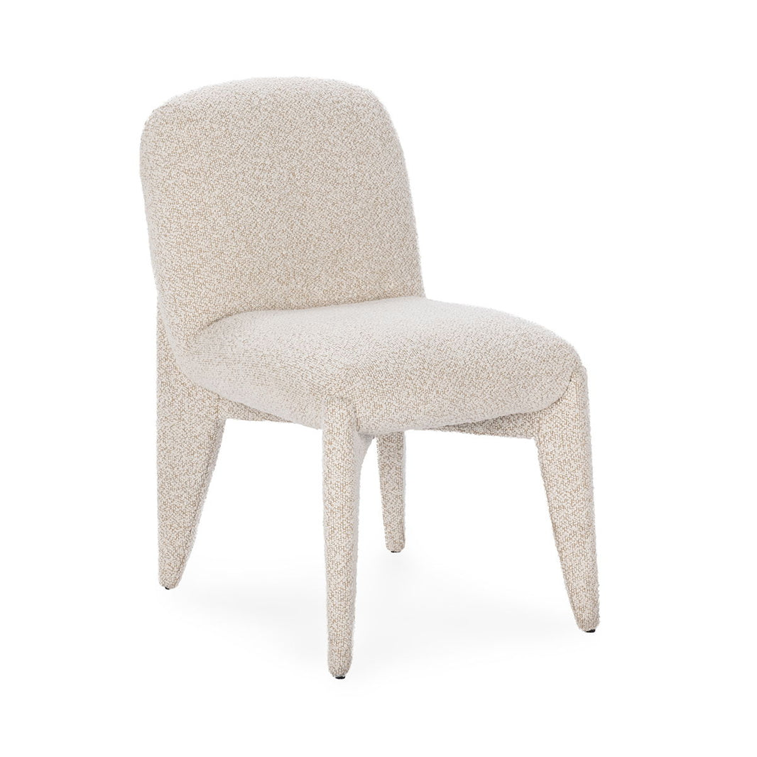 Danson - Upholstered Dining Chair - Fallow Ivory, product view with wood construction