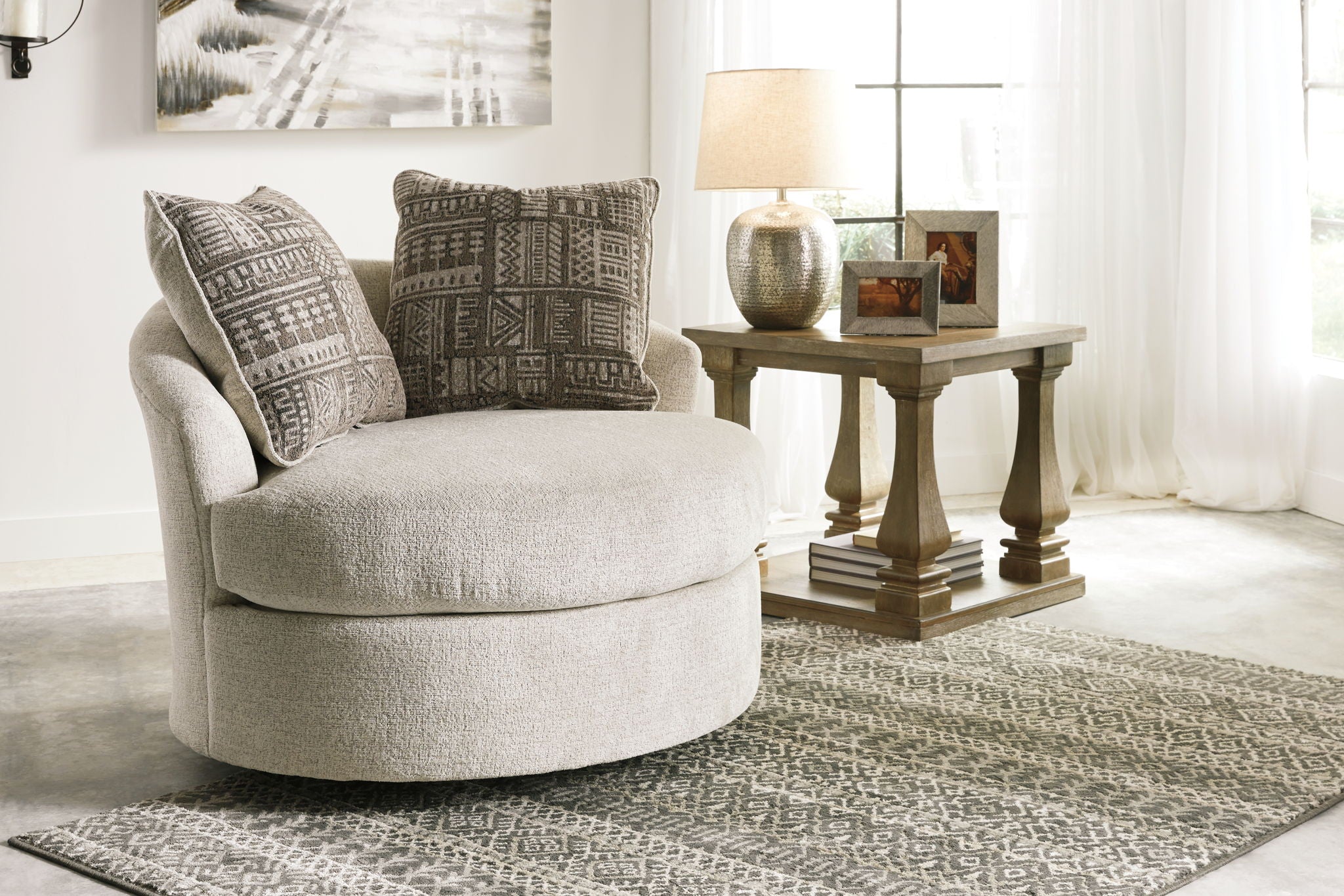 Soletren - Swivel Chair, alternate view 2 with stone