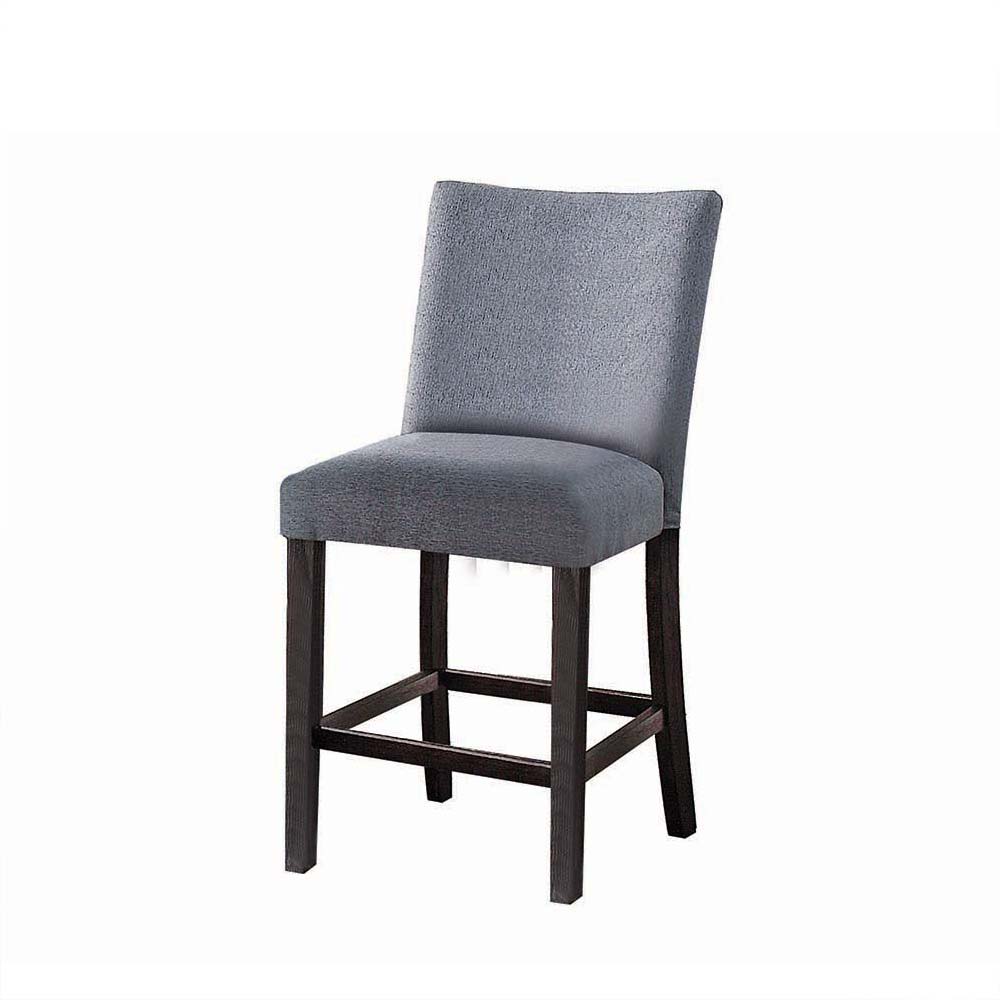 Yelena - Counter Height Chair (Set of 2) - Fabric & Weathered Espresso, product view with wood construction