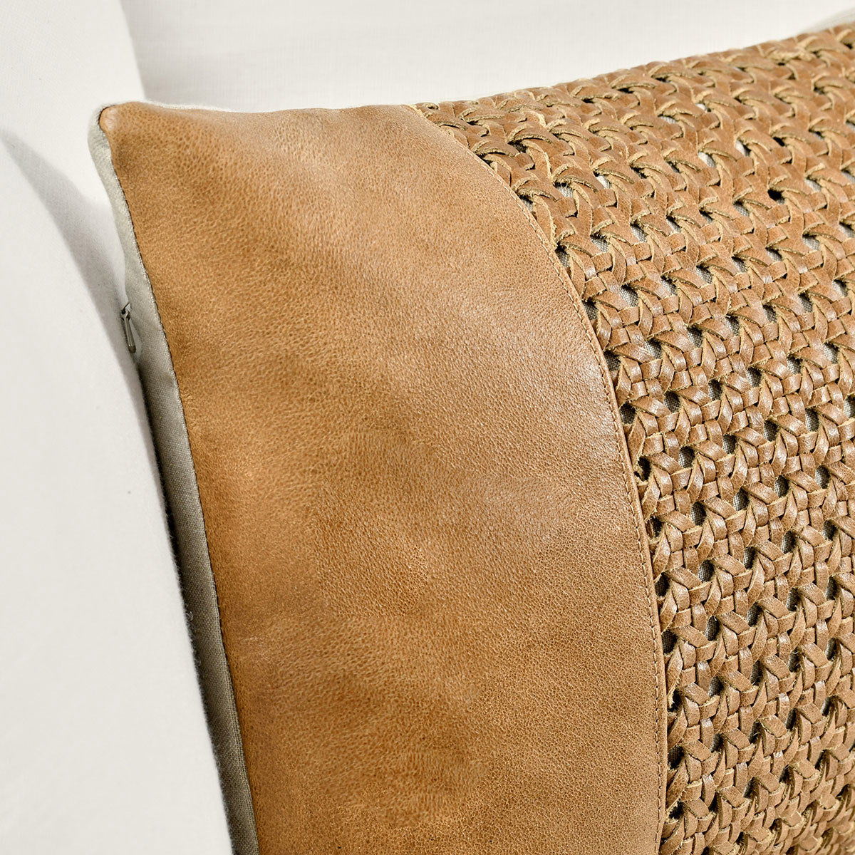 Toscano - Leather Pillow, alternate view 9 with genuine leather