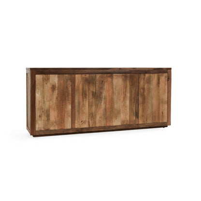 Jett - Wood 4 Door Cabinet - Natural, alternate view 5 with glass