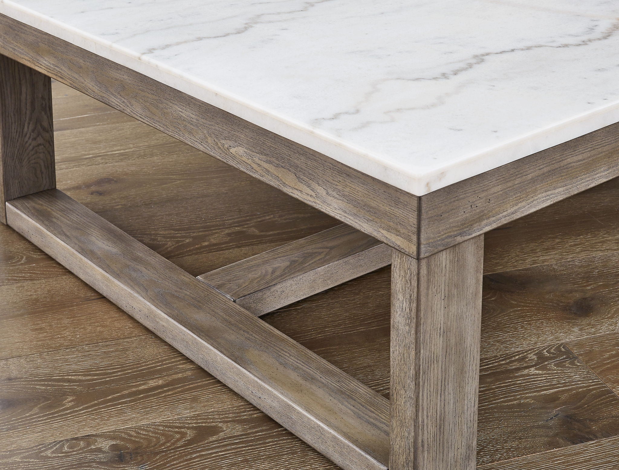 Loyaska - Rectangular Cocktail Table - Brown / Ivory, alternate view 5 with wood construction
