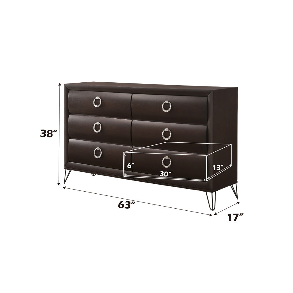 Tablita - Dresser - Dark Merlot, alternate view 2 with wood construction