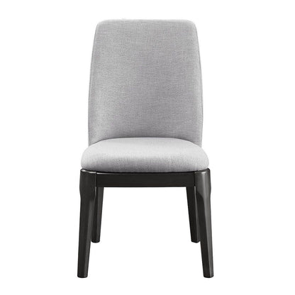 Madan - Side Chair (Set of 2) - Light Gray Linen & Gray Oak, alternate view 5 with wood construction