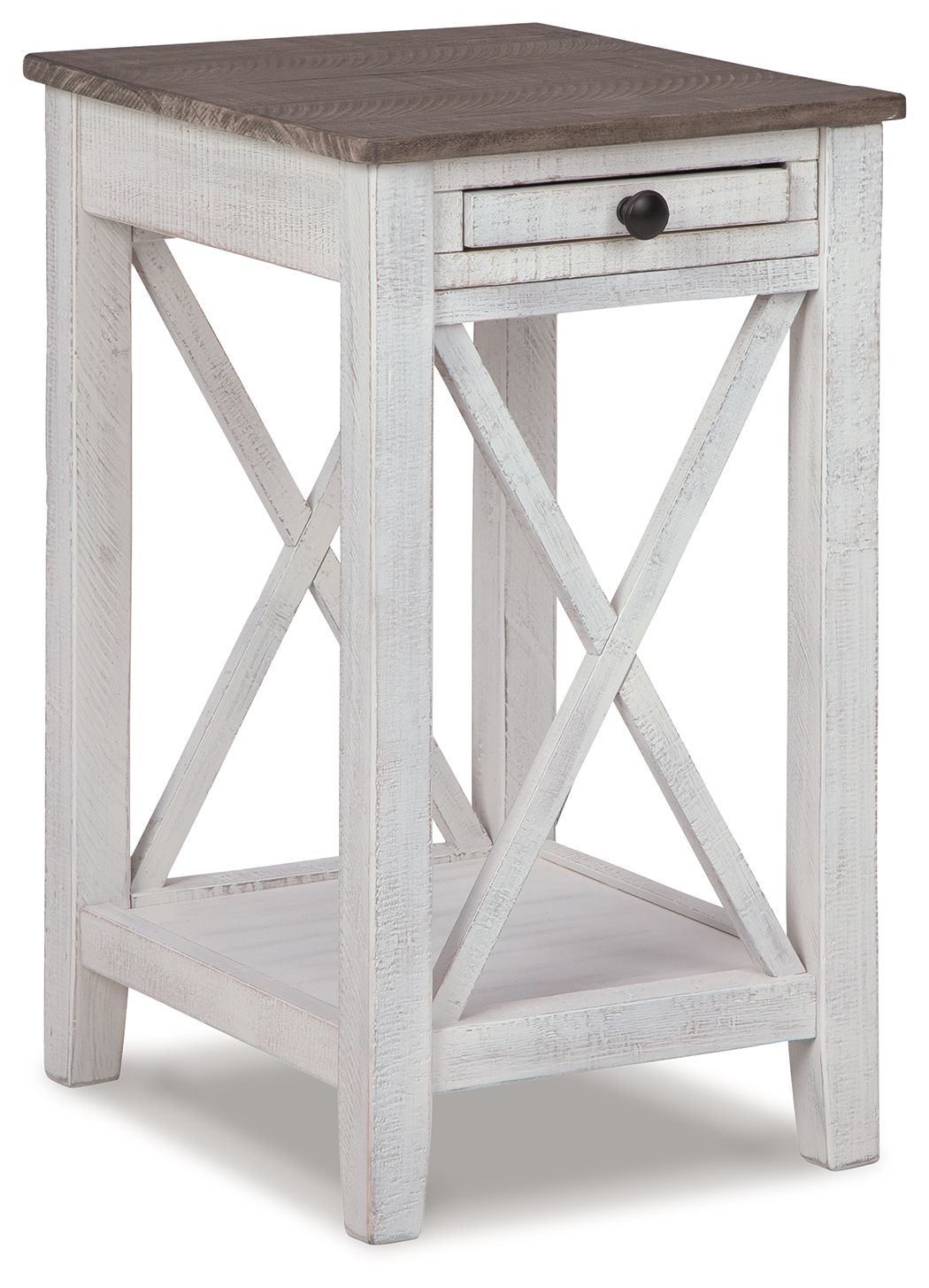 Adalane - Accent Table - White / Gray, product view with engineered wood