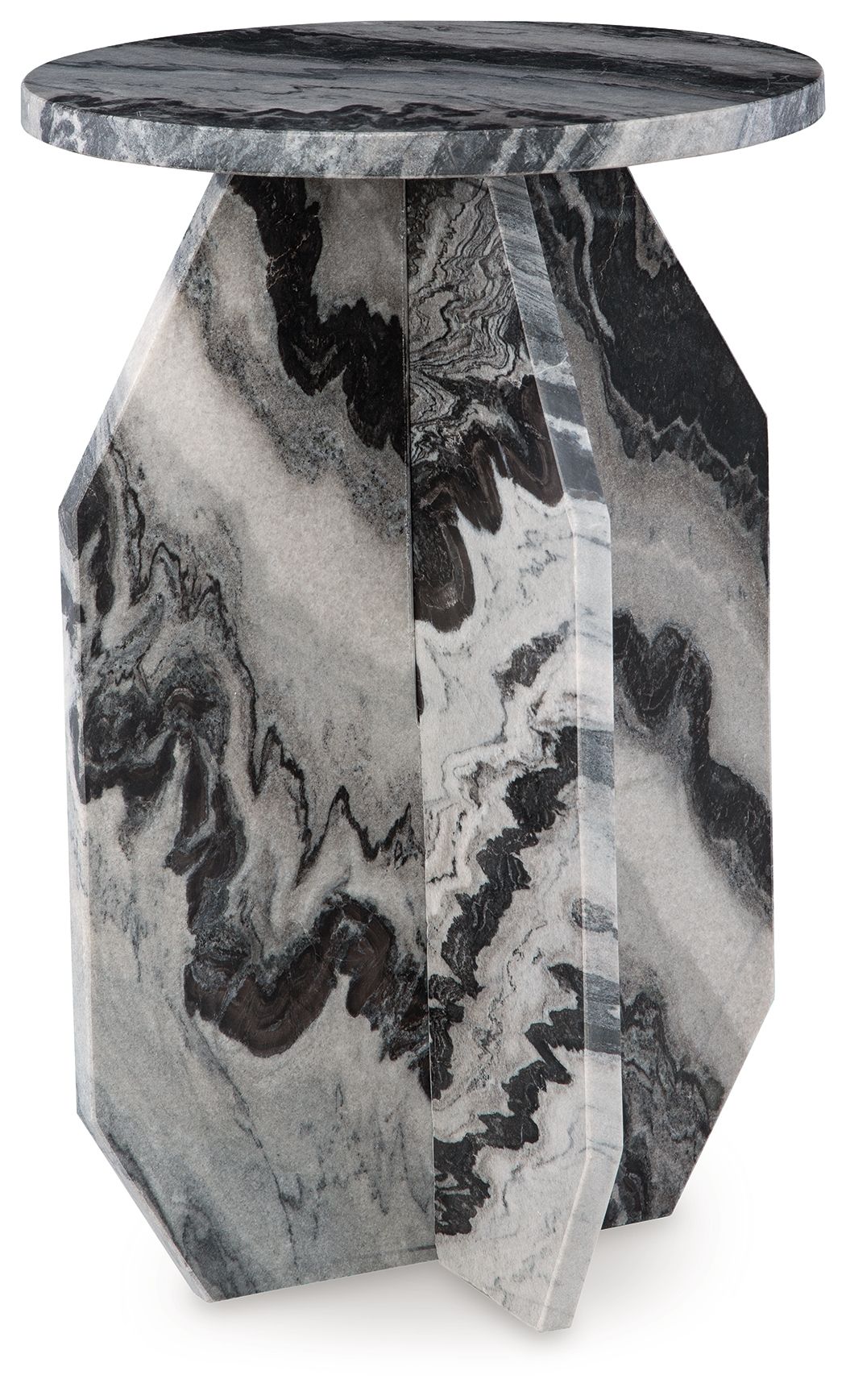 Wrenlane - Accent Table - Black / White / Taupe, product view with marble