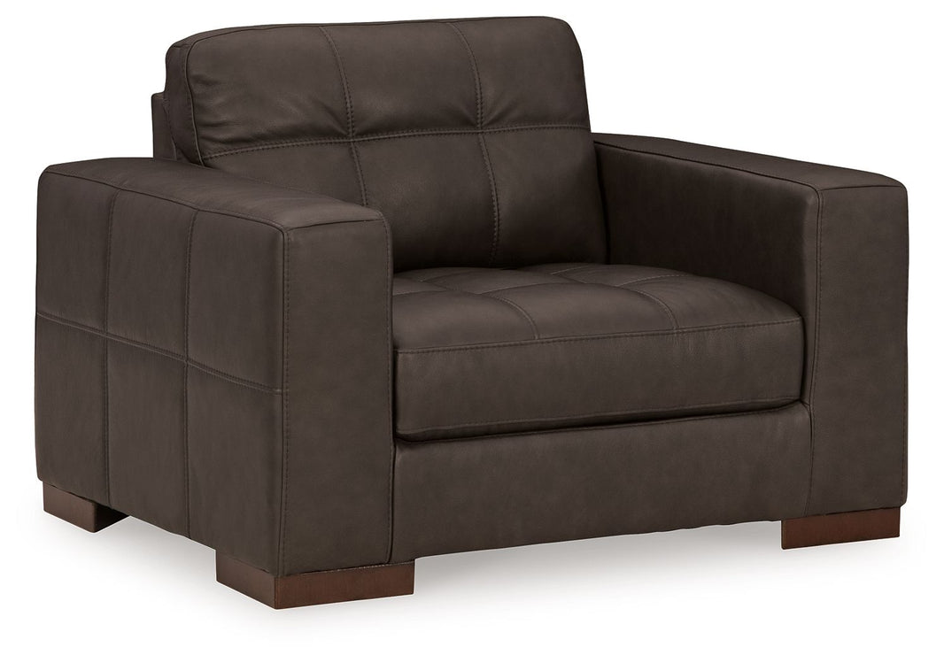 Luigi - Chair And A Half - Thunder, product view with top-grain leather