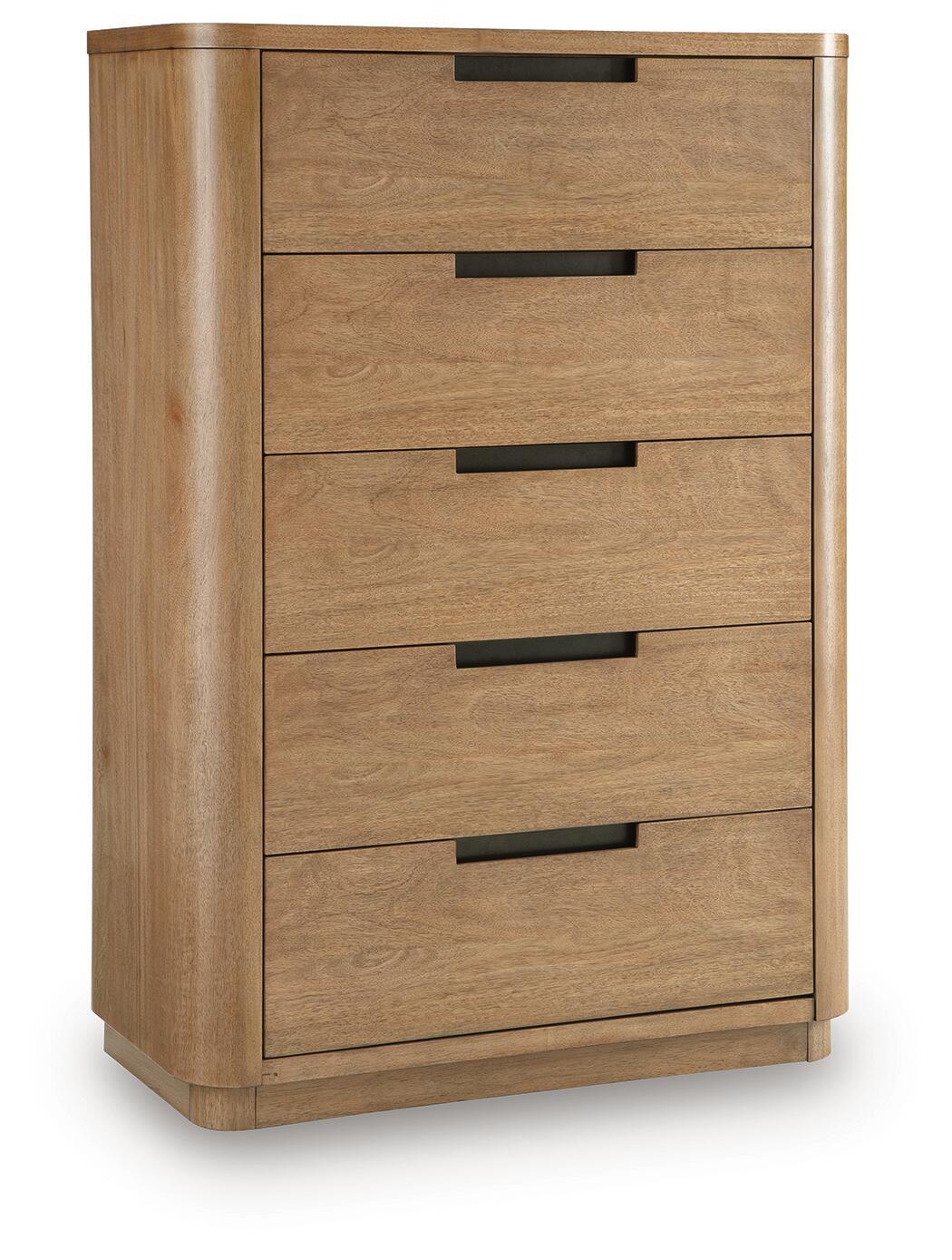 Pamaria Five Drawer Chest Light Brown