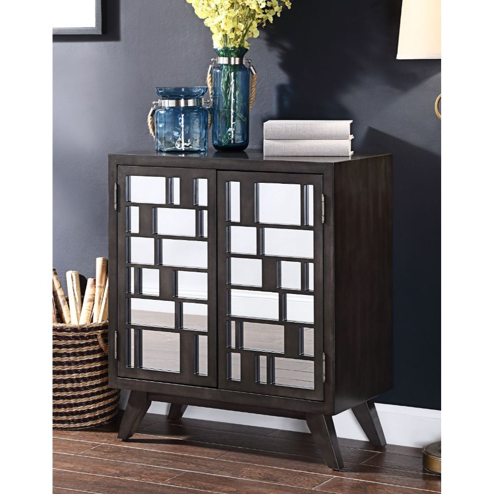 Melville - Console Cabinet - Dark Gray Oak, product view with wood construction