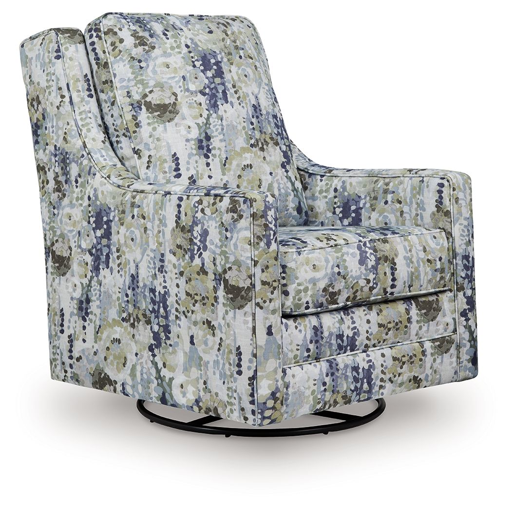 Dustinford - Swivel Glider Accent Chair - Multi, product view with polyester fabric