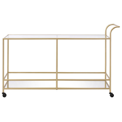 Kenda - Serving Cart - Clear Glass, Mirrored & Gold, alternate view 4 with metal