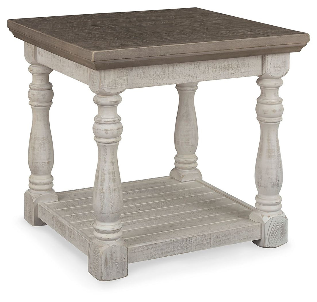 Havalance - Rectangular End Table - Gray / White, product view with engineered wood
