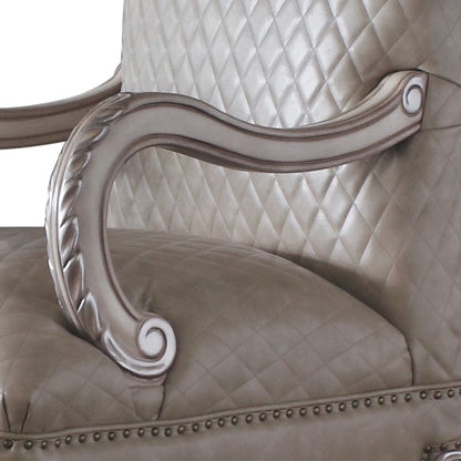 Dresden - Chair With Pillow - Synthetic Leather & Vintage Bone White, alternate view 5 with solid wood