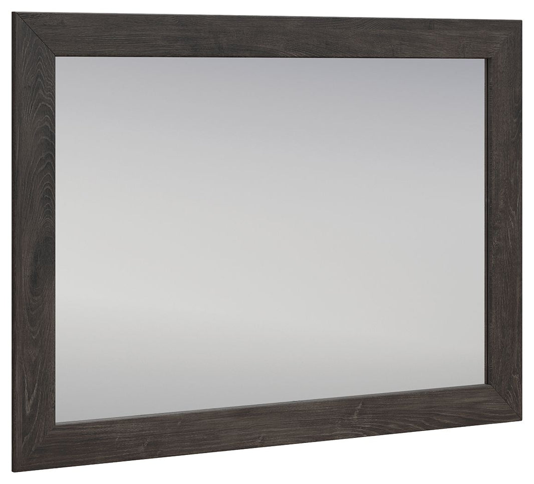 Fraluna - Bedroom Mirror - Charcoal, product view with engineered wood