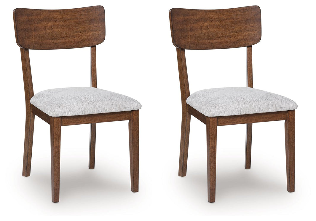 Tameride - Dining Upholstered Side Chair (Set of 2) - Brown, product view with polyester fabric