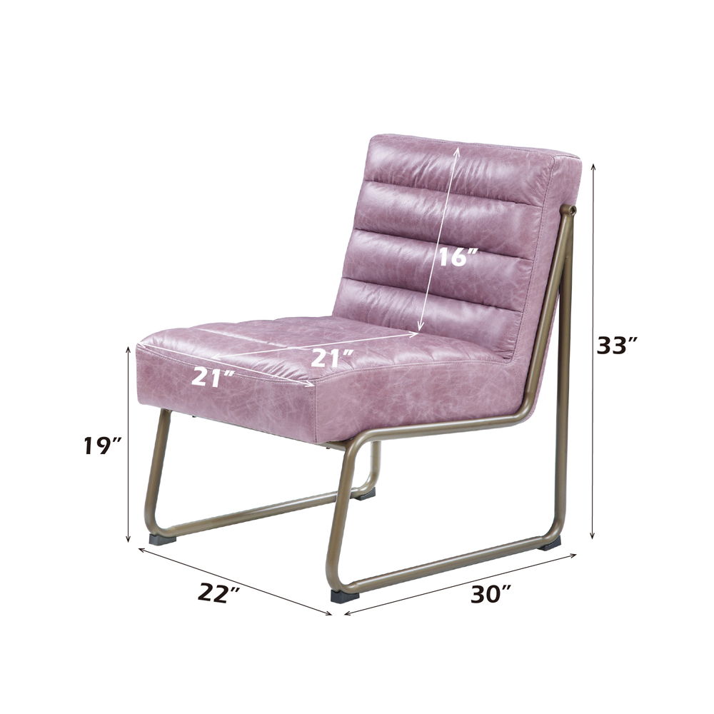Loria - Accent Chair - Wisteria Top Grain Leather, alternate view 5 with metal