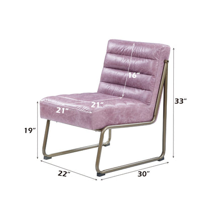 Loria - Accent Chair - Wisteria Top Grain Leather, alternate view 5 with metal