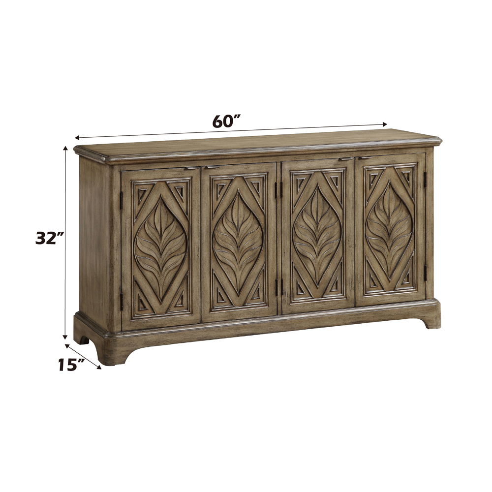 Orana - Console Cabinet - Oak, alternate view 3 with wood construction