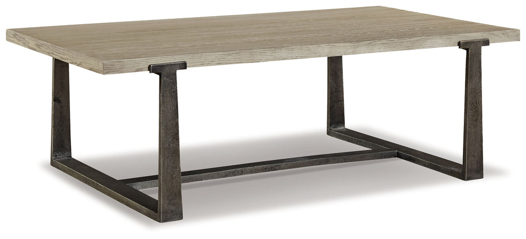 Dalenville - Rectangular Cocktail Table - Gray, product view with engineered wood