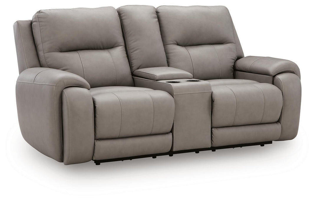 Real Moments - Power Reclining Loveseat With Audio Seating - Ash