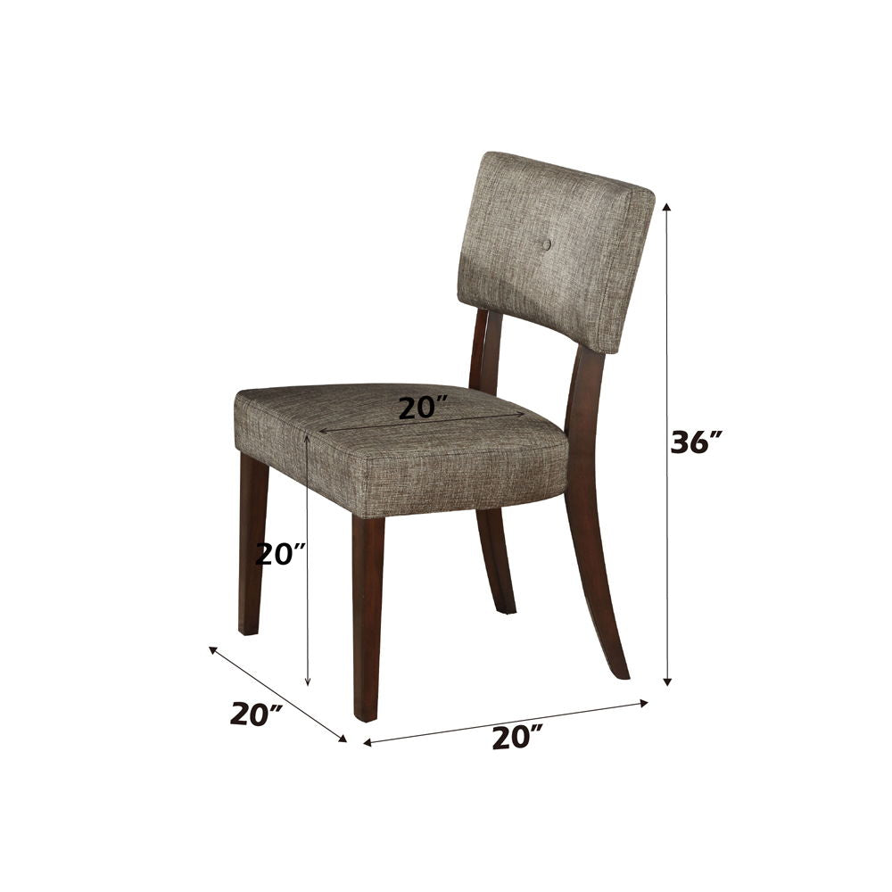 Drake - Side Chair (Set of 2) - Gray Fabric & Espresso, alternate view 2 with solid wood