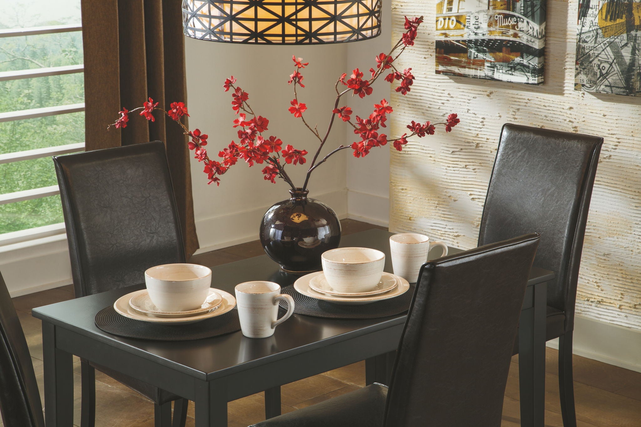 Kimonte - Rectangular Dining Room Table - Dark Brown, alternate view 5 with engineered wood
