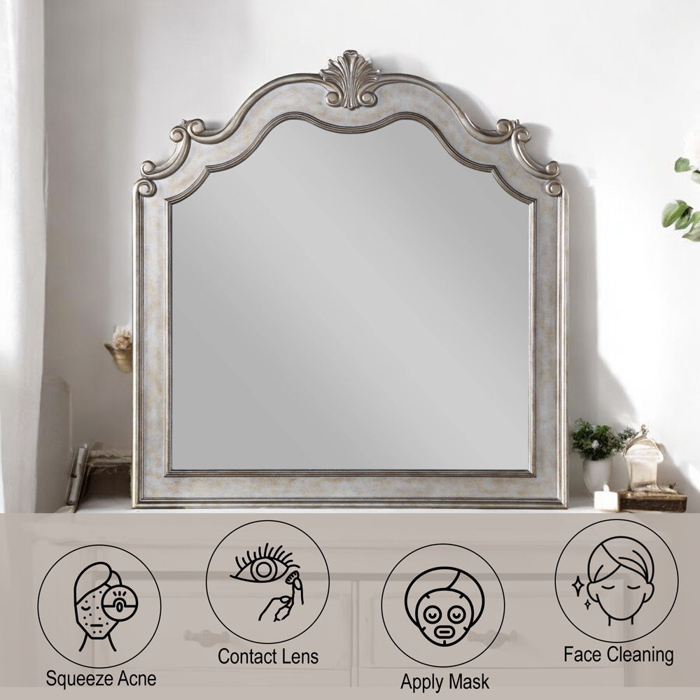 Esteban - Mirror - Antique Champagne, alternate view 2 with wood construction