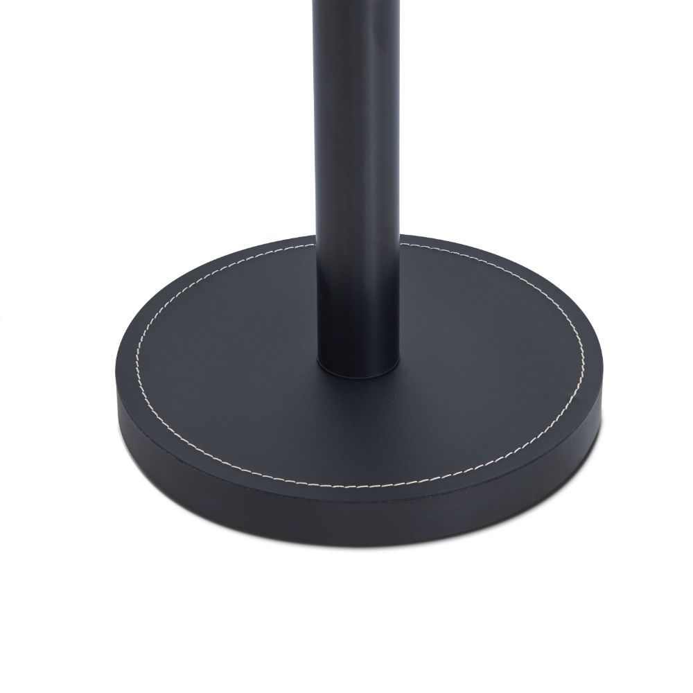 Boli - End Table - Black & Map Glass, alternate view 2 with leather upholstery