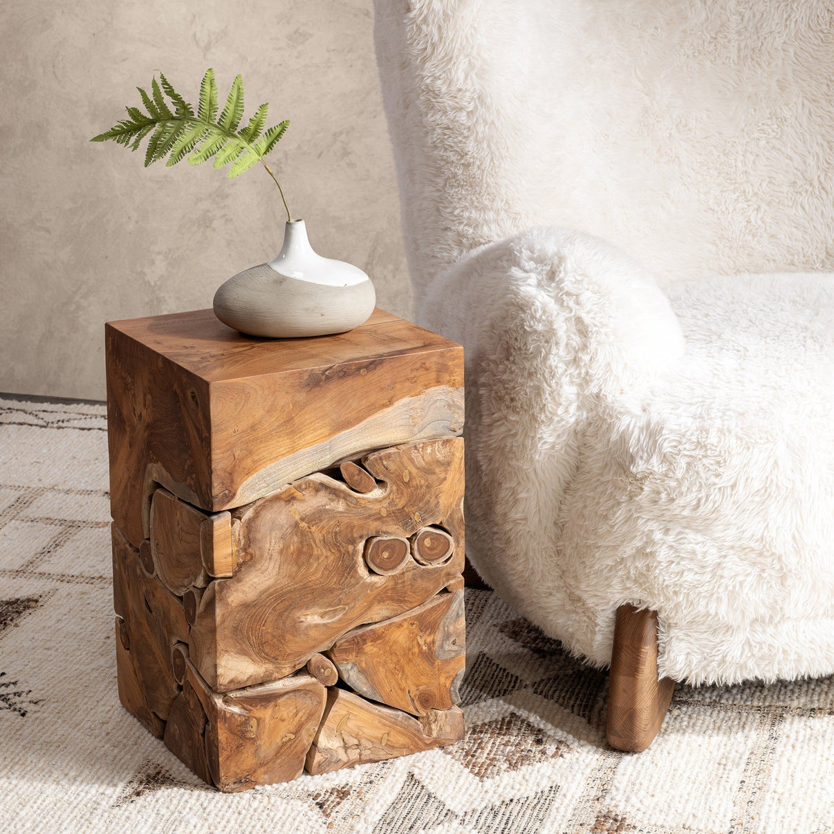 Rhea - Accent Table - Natural, alternate view 5 with wood construction