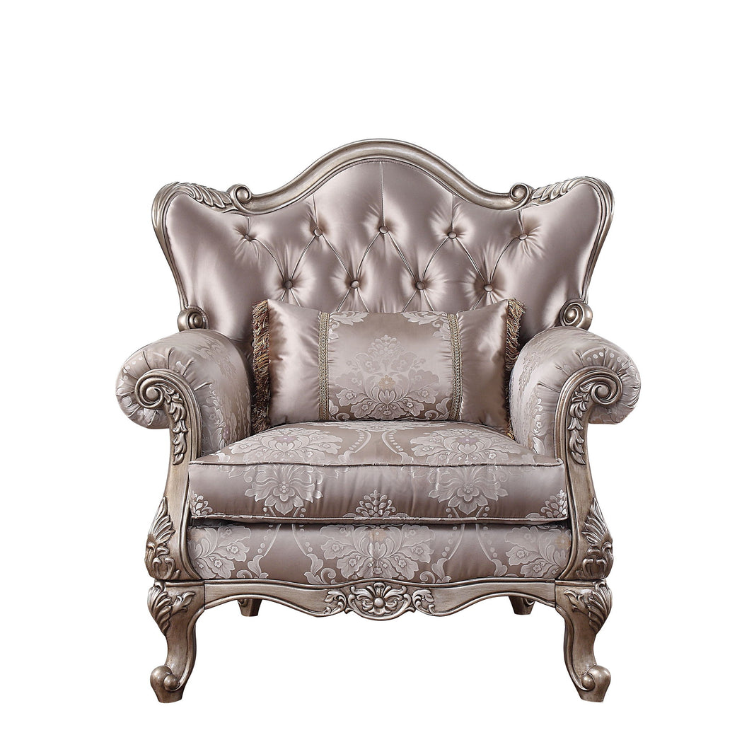 Jayceon - Chair With Pillow - Fabric & Champagne, alternate view 2 with wood construction