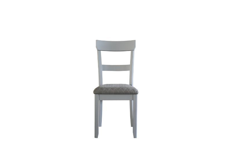 House Marchese - Side Chair (Set of 2) - Two Tone Gray Fabric & Pearl Gray, alternate view 3 with wood construction