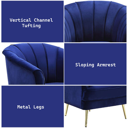 Eivor - Chair - Blue Velvet, alternate view 5 with wood construction