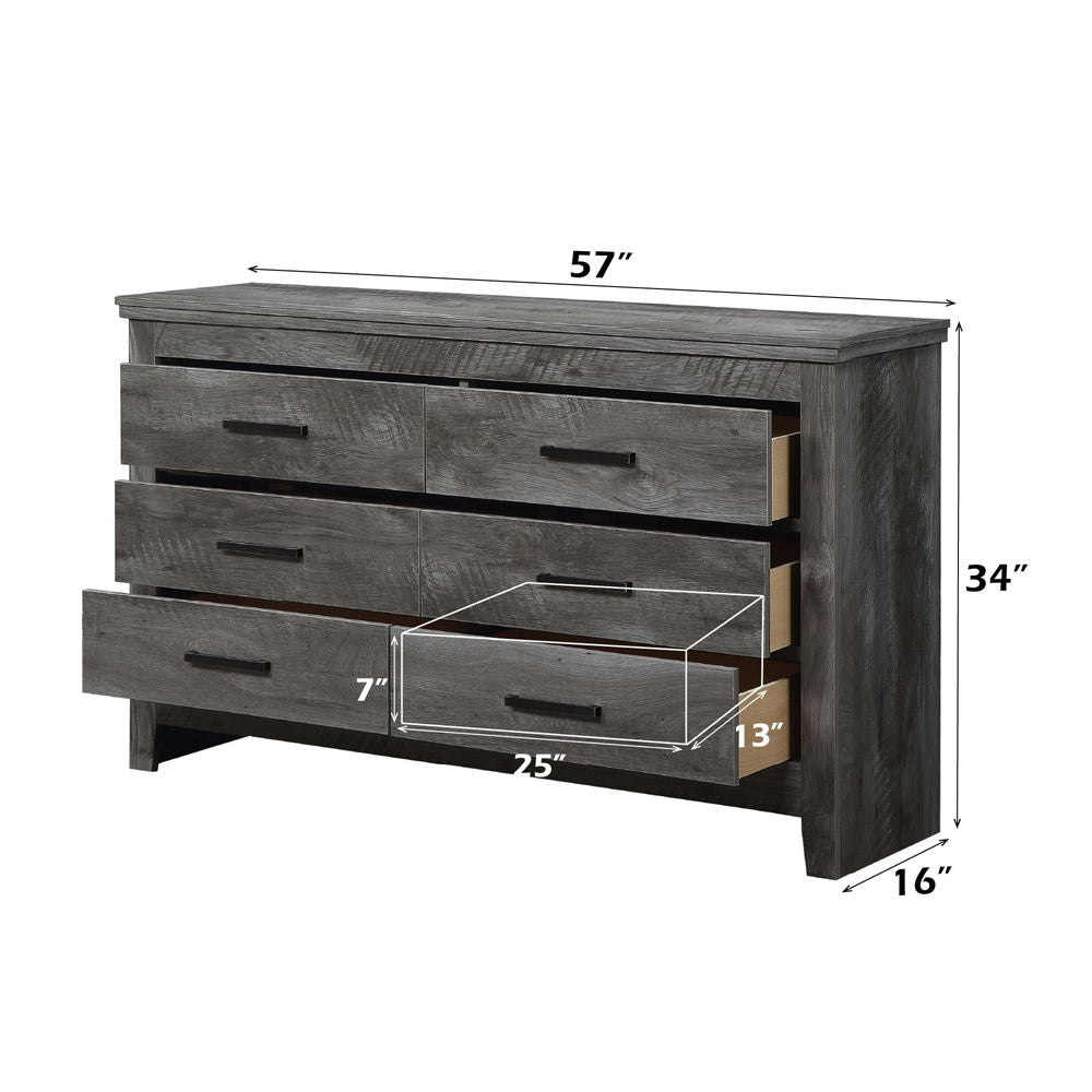Vidalia - Dresser - Rustic Gray Oak, alternate view 6 with wood construction