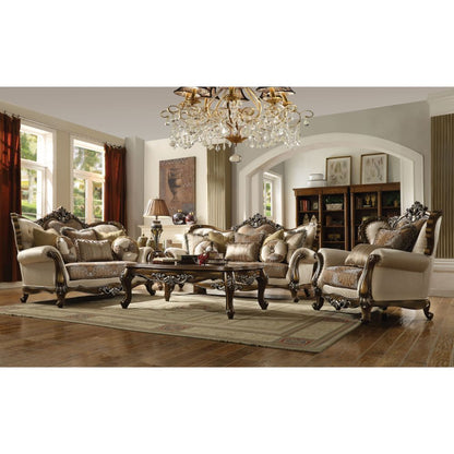 Latisha - Chair With 2 Pillows (Same Lv01578) - Tan, Pattern Fabric & Antique Oak, alternate view 2 with polyester fabric