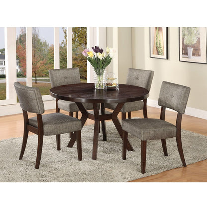 Drake - Side Chair (Set of 2) - Gray Fabric & Espresso, alternate view 3 with solid wood