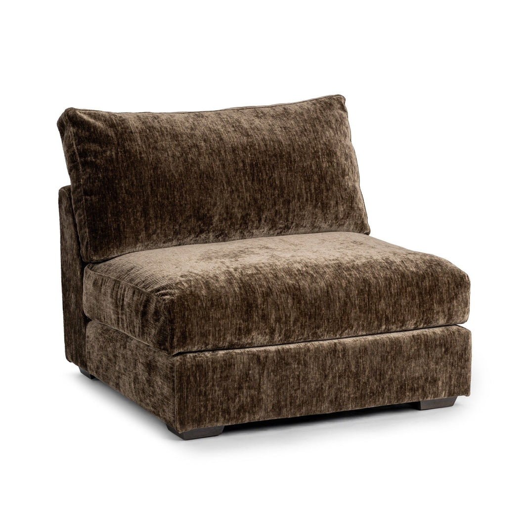 Ludwig - Armless Chair - Mossed Brown, product view with polyester fabric