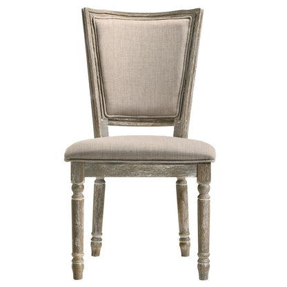 Gabrian - Fabric Side Chair (Set of 2) - Two-Tone Beige & Reclaimed Gray, alternate view 5 with wood construction