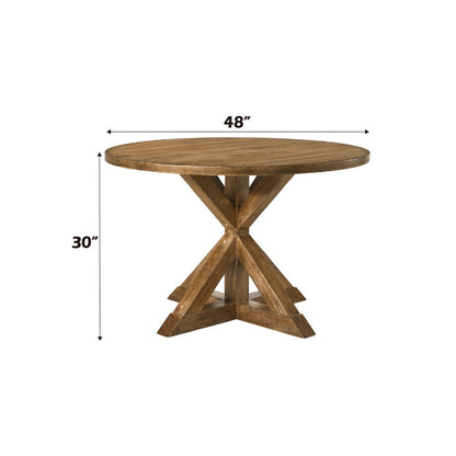 Wallace II - Dining Table - Weathered Oak, alternate view 4 with linen fabric