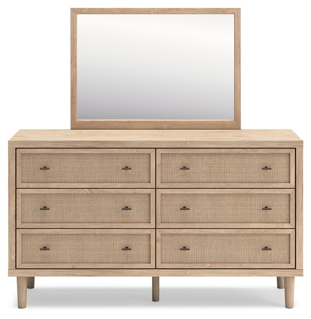 Cielden - Dresser And Mirror - Two-Tone, alternate view 2 with linen fabric