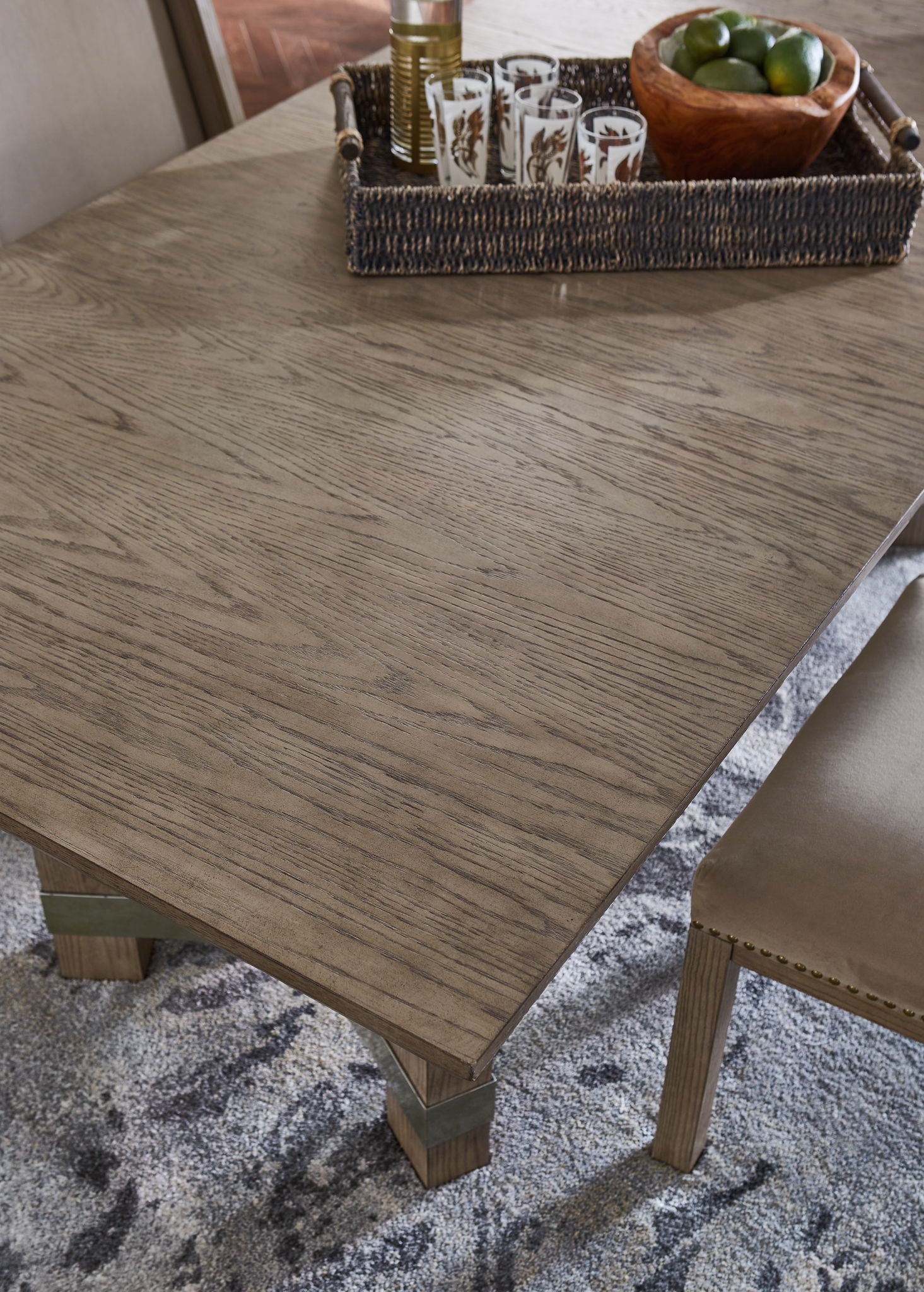 Chrestner - Rectangular Dining Room Table - Gray, alternate view 3 with engineered wood