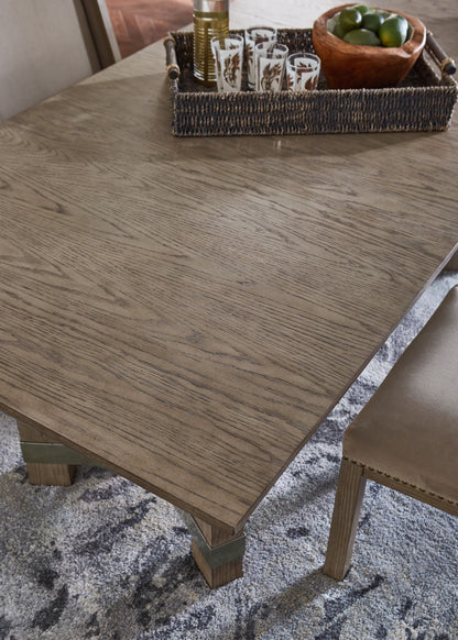 Chrestner - Rectangular Dining Room Table - Gray, alternate view 3 with engineered wood