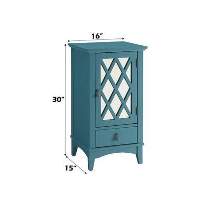 Ceara - Accent Table - Teal, alternate view 6 with wood construction